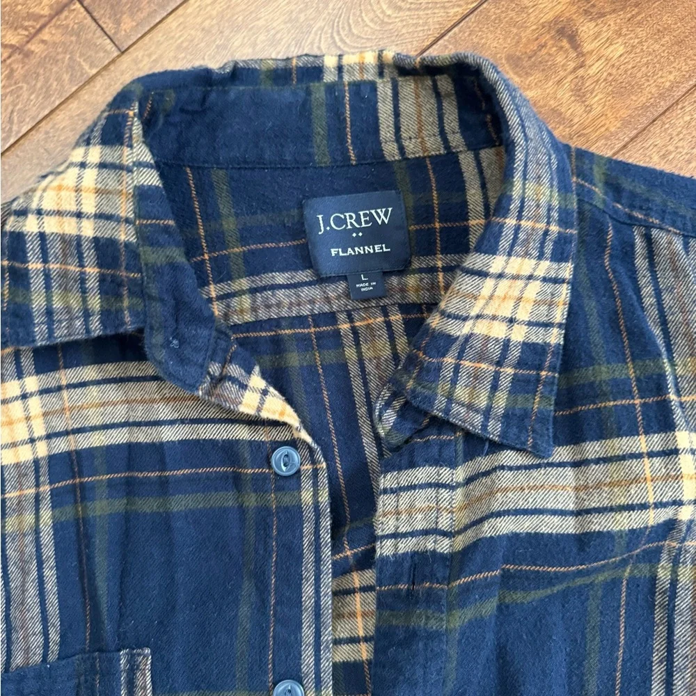 J. Crew Blue and Tan Checkered Shirt - Picture 2 of 3